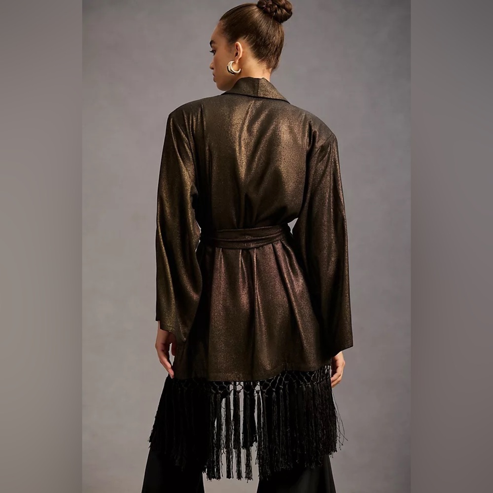 ⭐️ METALLIC FRINGE KIMONO BY ANTHROPOLOGY ⭐️ - Picture 3 of 3
